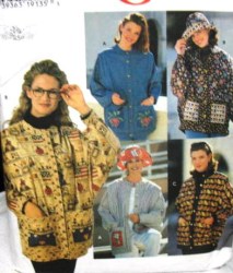7218 Simplicity CRAZY DOLMAN BUTTON JACKET, BRIM HAT PATTERN L-XL, XS-MD Choice Uncut
